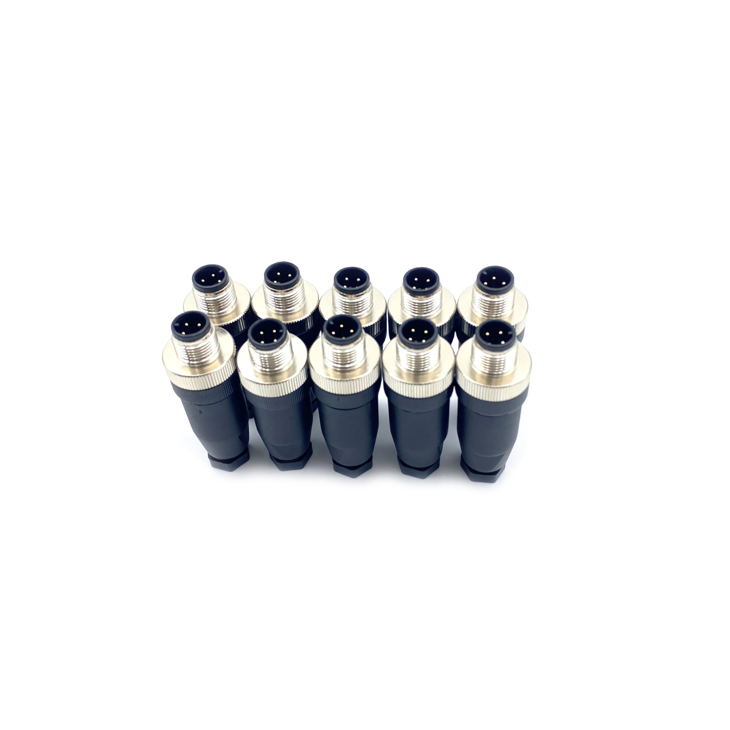 10 pezzi connettori M12 a 4 poli, connettori rotondi con codifica A a 4 pin installabili in loco con attacco a vite, connettore maschio Aviation da 12 mm, IP67 impermeabile, connettore circolare