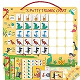 Potty Training Chart for Toddlers Magnetic Reuseable – Dinosaur Design Waterproof - Chart, 35...