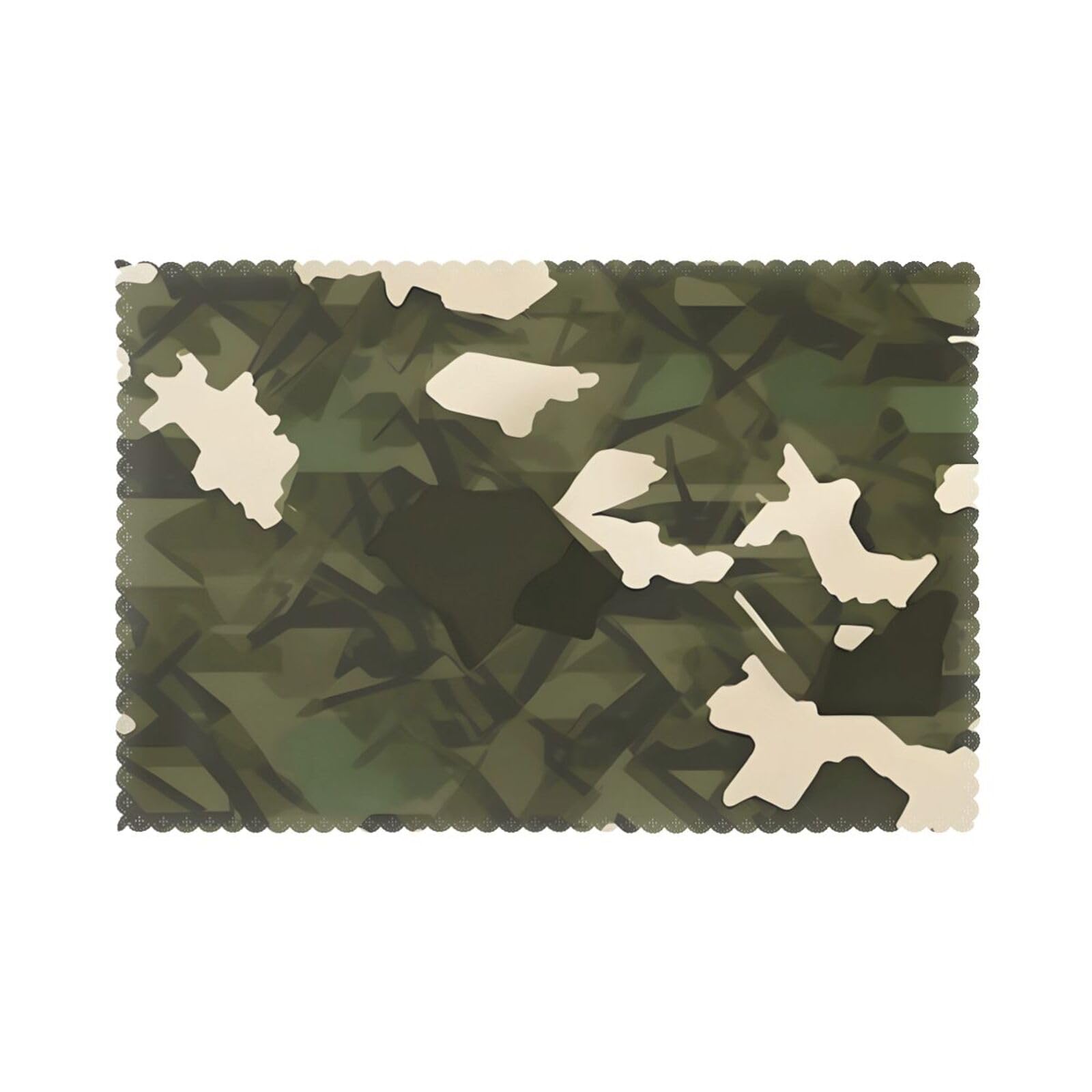 Army camouflage Placemat set of 6, oil-proof and insulated dining table placemats, washable and wipeable.