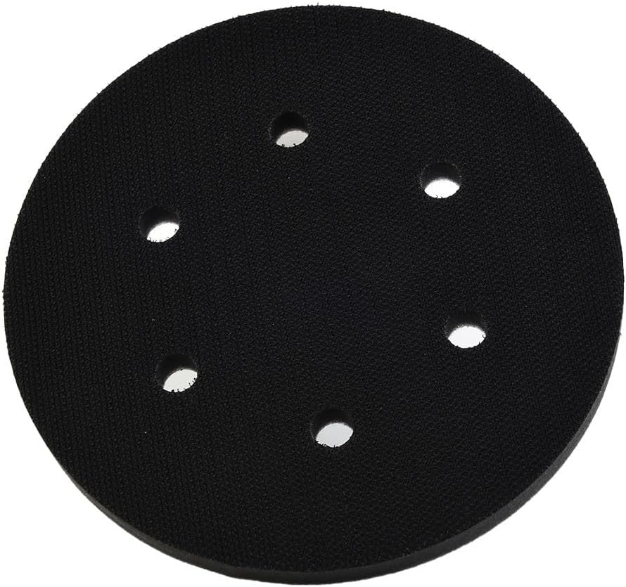 6 Inch 150mm Soft Interface Pad with 6 Holes, Foam Sanding Disc Buffer for Orbital Sander, Reduces Vibration for Woodworking Metal Polishing and Auto Detailing, White