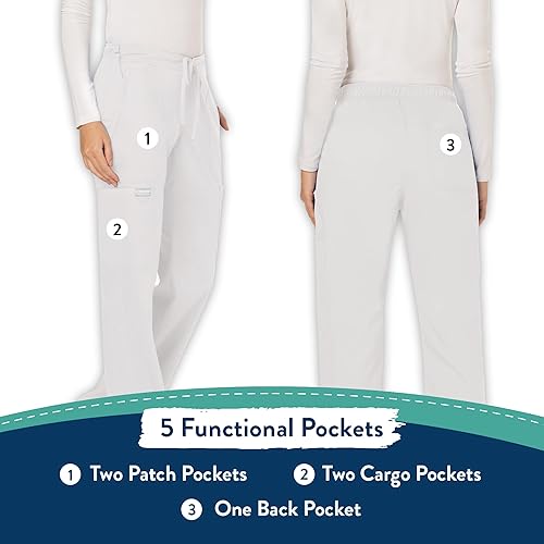 Miniatura 5 de Cherokee - Pantalones quirúrgicos elásticos Workwear Revolution WW120 para mujer, suaves y con cordón ajustable