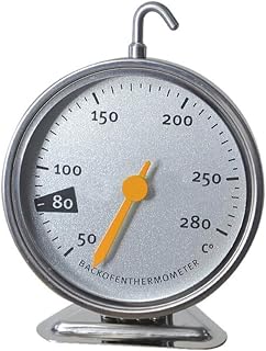 Oven Thermometer Hanging Stainless Steel for Home Daily Use | Real Time Temperature Measurement, Easy to Use Practical Design, Silver Finish, Gift and Household Use