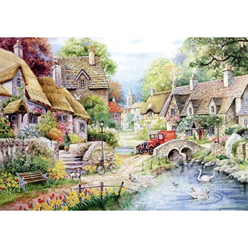 House of Puzzles - Big 250 Piece Jigsaw Puzzle - River Cottage - Country Village