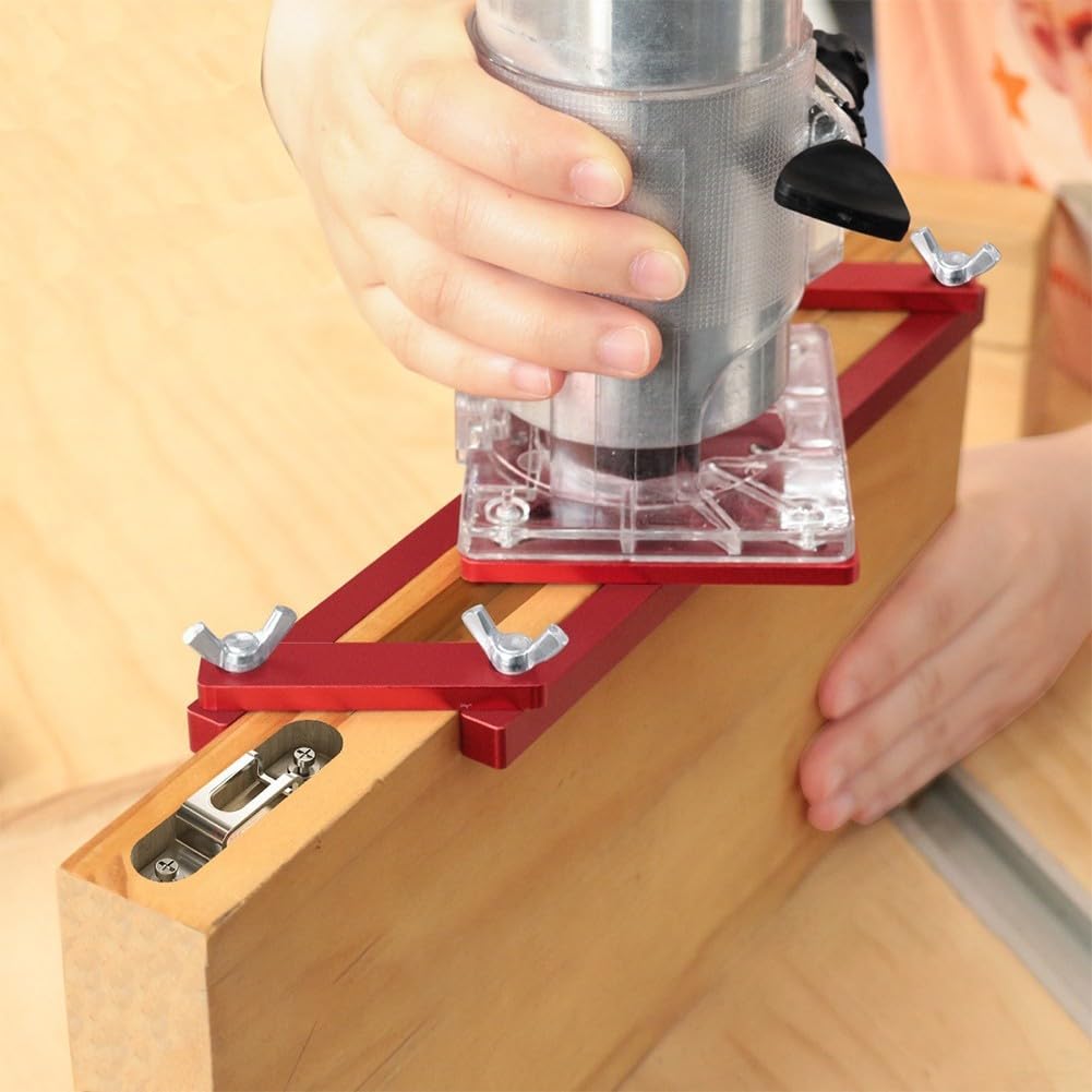 2-in-1 unsichtbarer Verschluss, Schlitzhalterung, Holzbearbeitung, Oberfräse, Mittelschlitz, für ID 65 mm, Trimmmaschine, Werkzeug mit verstellbarer Dicke 0–4 cm (mit Basis)