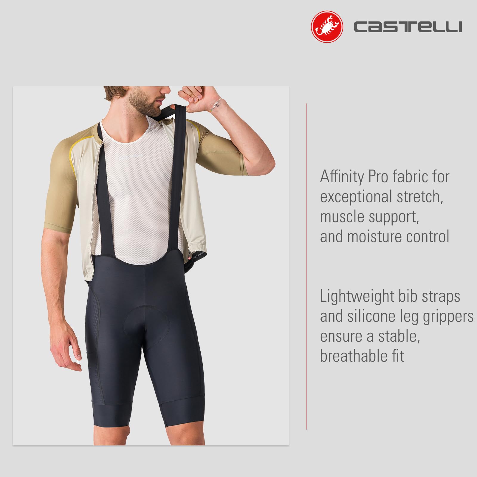 CASTELLI Unlimited 2 Cargo-Trägerhose für Herren, Performance Gravel & Rennrad, bequeme Sitzpolster und Aufbewahrungstaschen