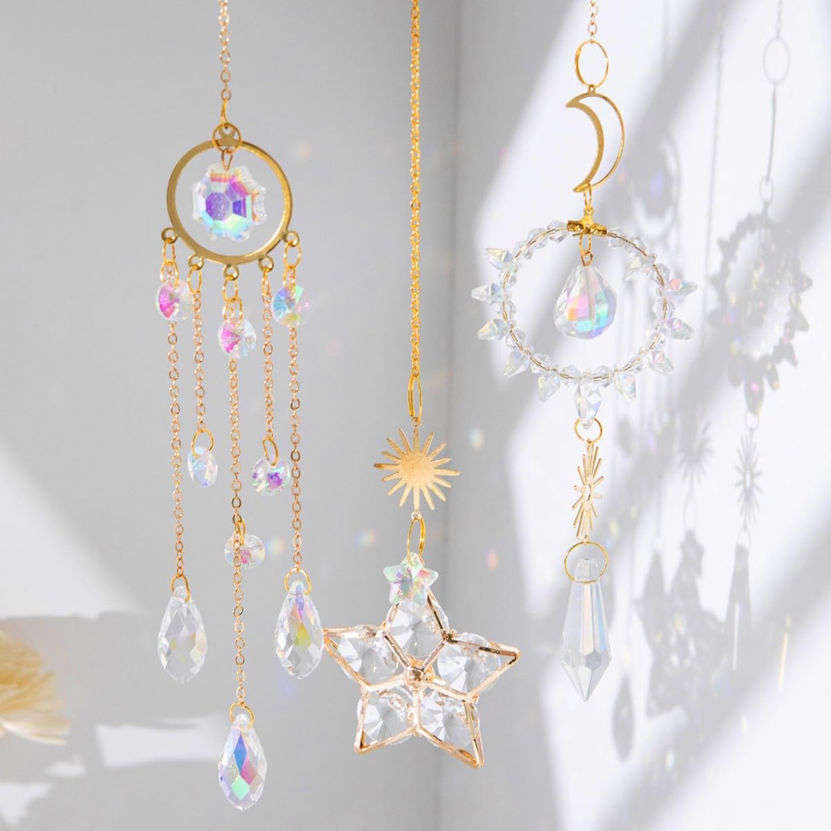 Pendentifs attrape-soleil colorés décoration fenêtre maison et intérieur extérieur