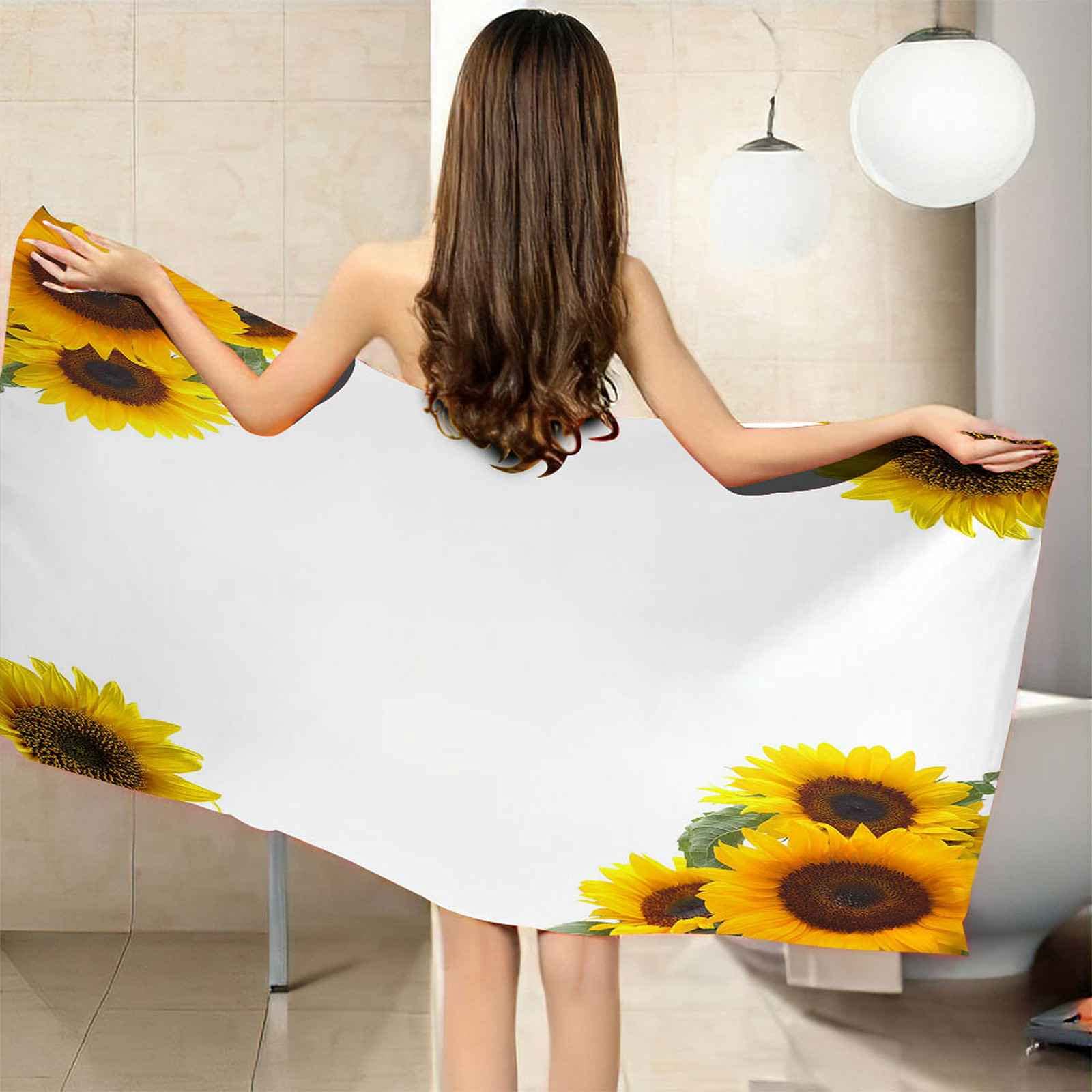 Telo Da Mare 3D Stampa Girasole Stampato Asciugamano Da Spiaggia 150x200cm Asciugamano Microfibra Grande Antisabbia Leggero Telo Mare Per Sport Piscina Viaggi In Famiglia Vacanze
