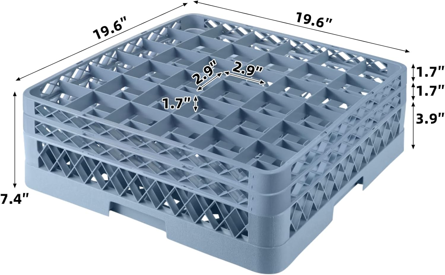 Commercial Cup Rack 36 Compartments with 2 Extenders Heavy-Duty Countertop Organizer for Restaurants, Bars & Cafes Space-Saving Durable Dishwasher Drying Rack