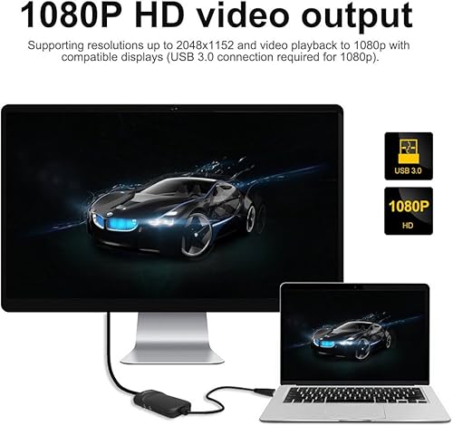 Miniatura 3 de WAVLINK Adaptador de gráficos de video universal USB 3.0 a HDMI/DVI/VGA con puerto de audio soporta hasta 6 pantallas de monitor, adaptador de