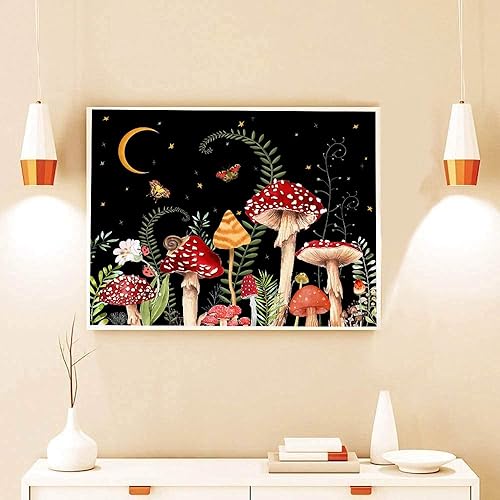 Miniatura 3 de Kits de pintura de diamantes de hongos, kits de pintura de diamantes 5D para adultos y niños, kits de arte de diamantes de bricolaje, pintura de