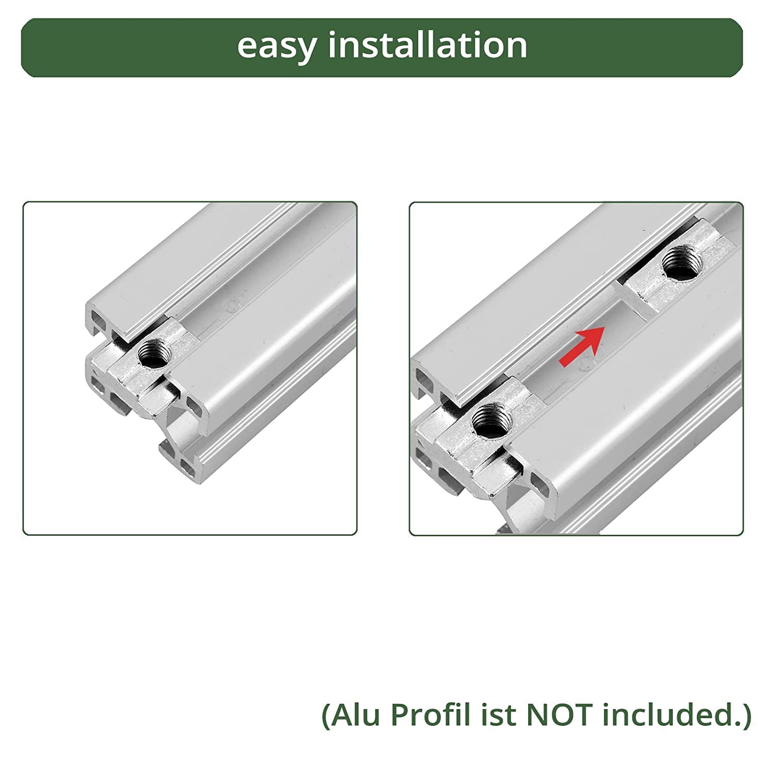 EYPINS 100 x kamienie do rowków M6 do profilu aluminiowego 3030 rowek 8, nakrętka ślizgowa typu B, stal węglowa, europejski gwint M6, profil do mebli, głowic młotkowych, profili aluminiowych, obróbki drewna