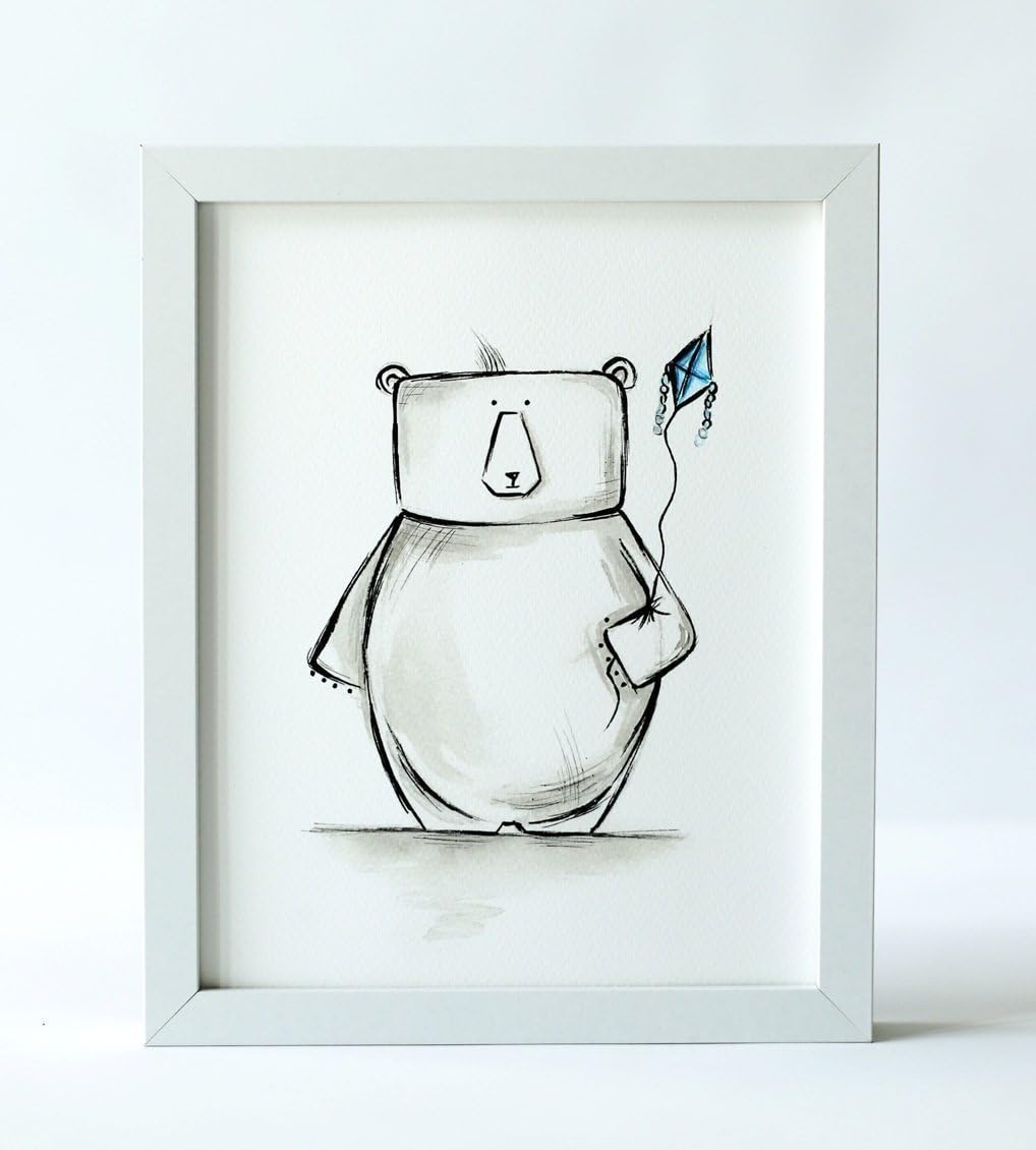 Nursery Forest Animal Bear Wall Art for Boys and Girls Nursery, Children's Wall Art Prints, Boho Woodland Animal baby room decor - UNFRAMED