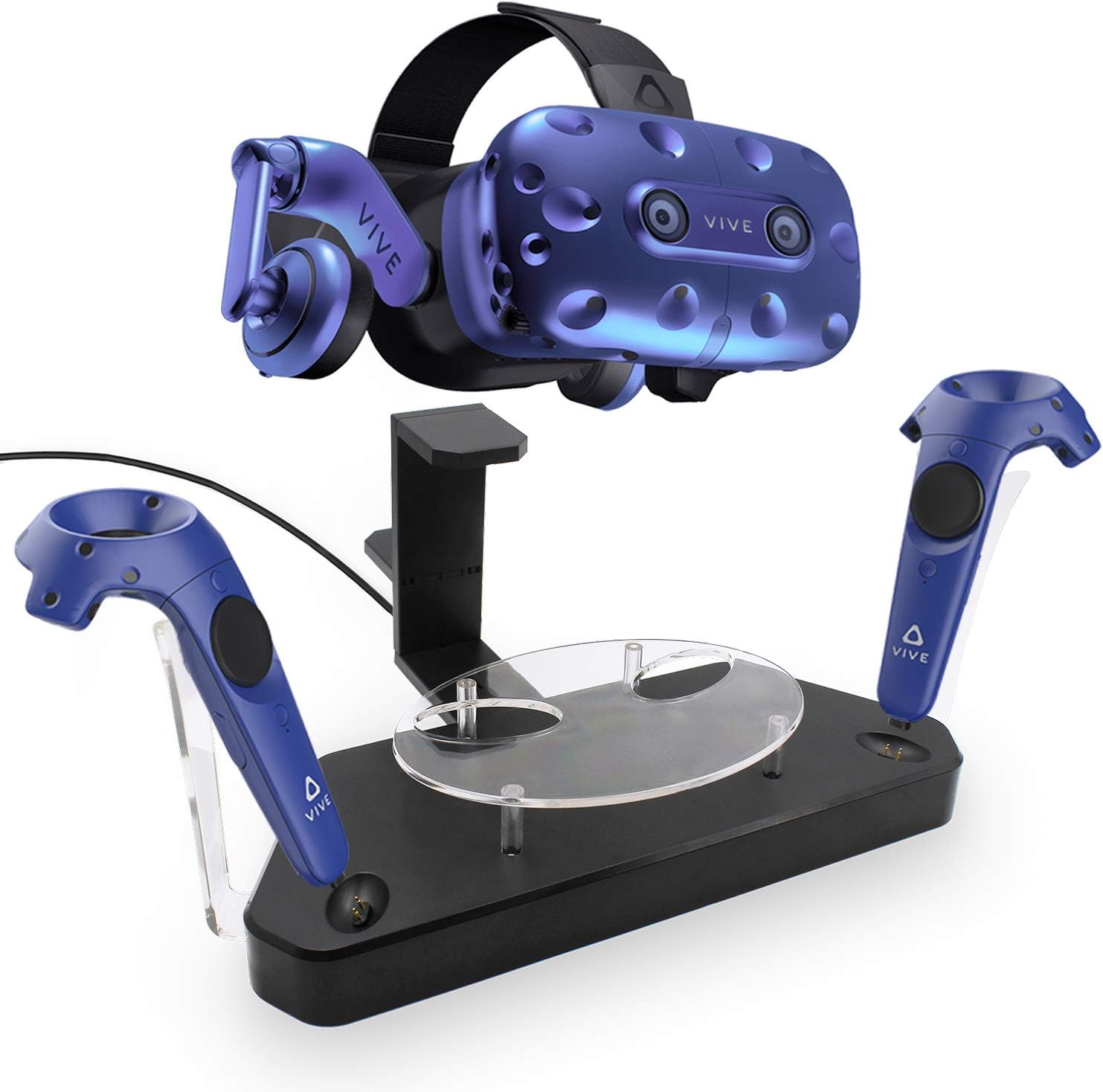 AMVR Dual Multifunction Contact Charging Station/Stand for HTC Vive or Pro Headset and Controller