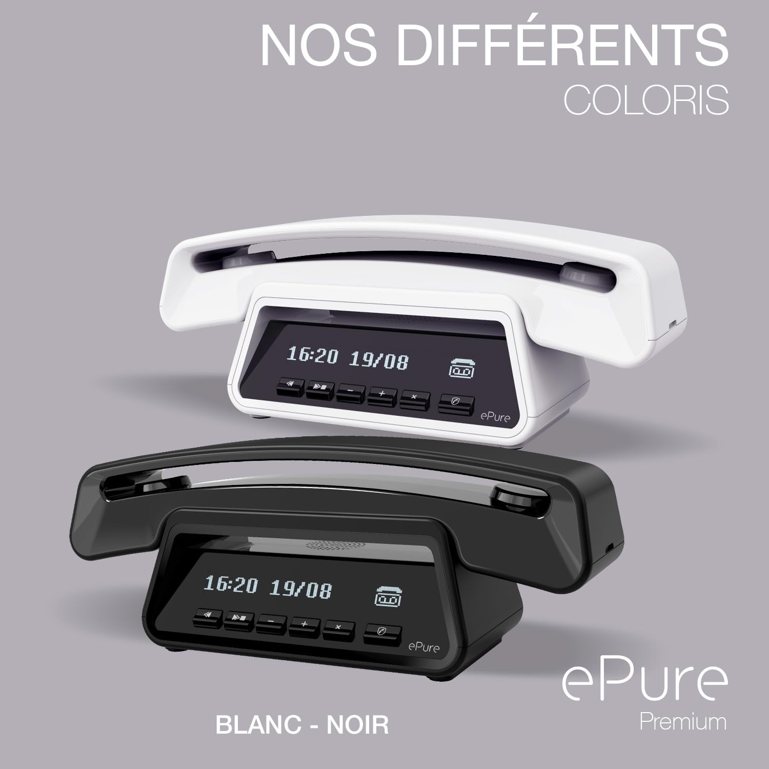 ALCATEL Epure Premium - Téléphone Fixe sans Fil DECT avec Répondeur - Design Vintage - Base D'Affichage Intelligente - Grand Écran Graphique - Mains Libres - Fonction Blocage des Appels - Blanc