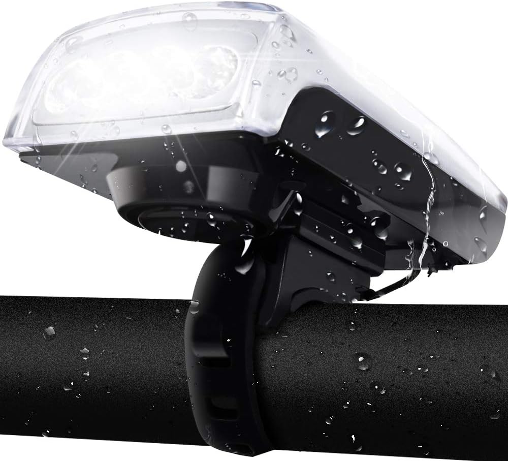 LETOUR Bike Light Solar Powered USB Rechargeable 3 Lighting Modes Bicycle Headlight LED Bike Front Headlight Waterproof for Cycling Riding