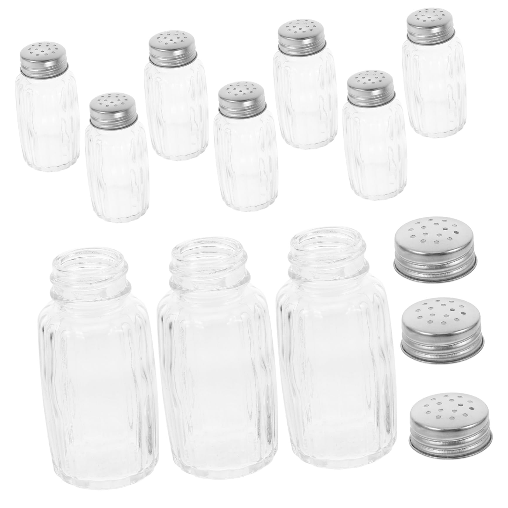 Salière et poivrière en verre lot de 10 flacons portables pour sel et poivre