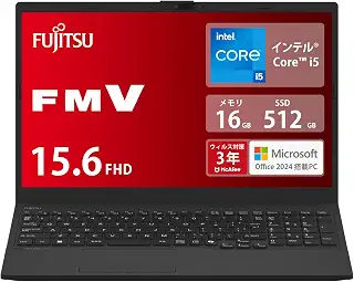 FMV 富士通 【アウトレット】 ノートパソコン WA1/J2 (MS Office 2024/Win 11/15.6型/Core i5/16GB/SSD 512GB) AHシリーズ FMVWJ2A152_AZ