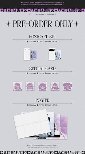 Miniatura 4 de ITZY CHECKMATE 5th Mini Album 5 Cover SET 1p Mini Folding Poster On Pack68p Photo Book2p Photo Card1p Lyric Paper1ea StickerTracking Sealed
