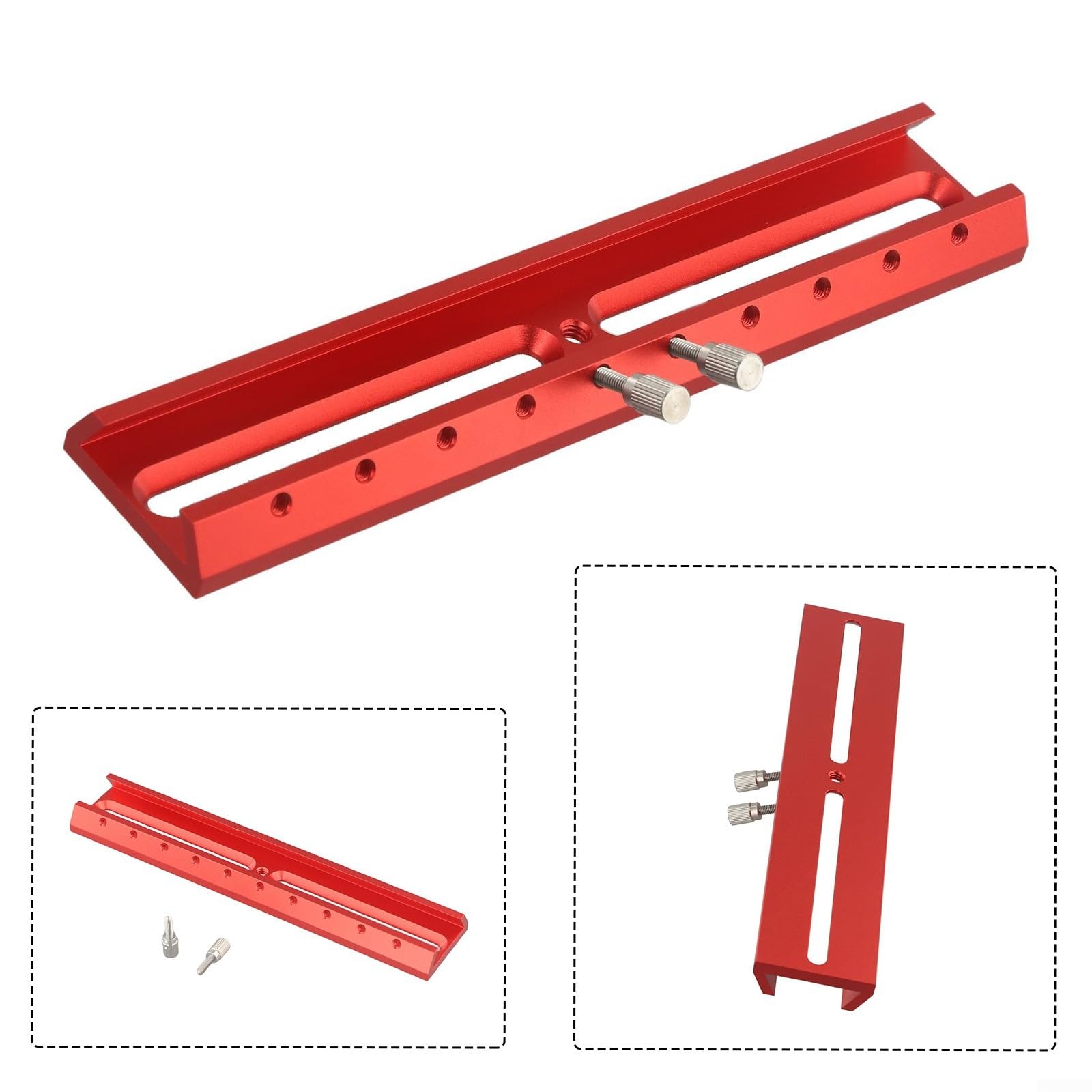 Base de cola de milano, soporte de montaje de aleación de aluminio, base de cola de milano, placa de riel de cola de milano, para guía de ranura de extensión de telescopio (220 mm)