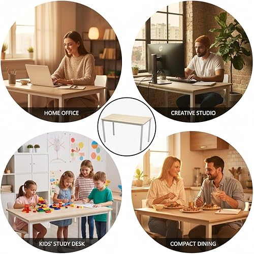 Miniatura 30 de Escritorio grande para computadora de 47 pulgadas, escritorio de estilo moderno y simple para oficina en casa, dormitorio, escritorio de estudio