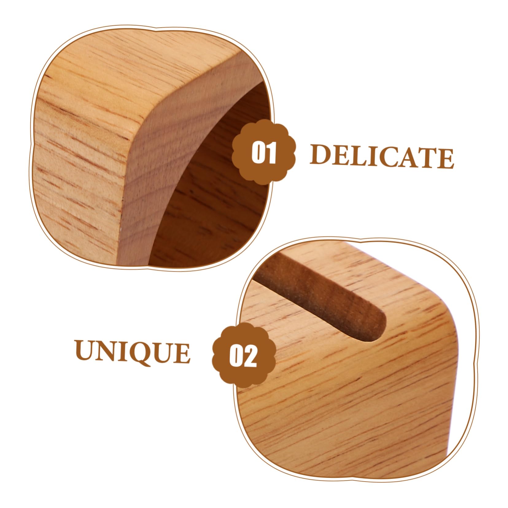 Tofficu Supporto Legno Cubo per Telefono da Scrivania Marrone