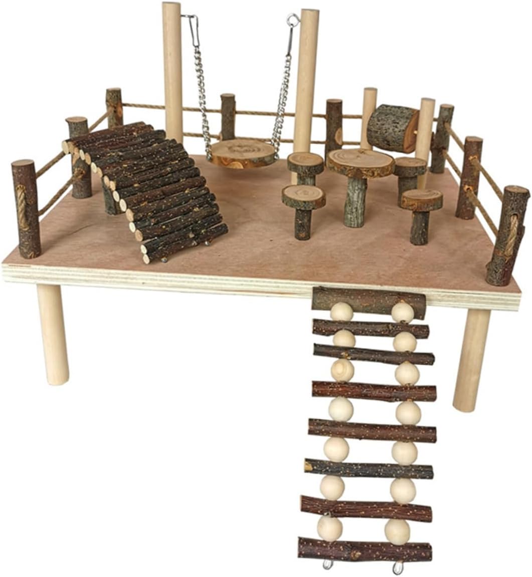 Sosoport Wooden Climbing Ladder Toy for Pets Hamster Accessory for Exercise Play for Mice Birds and Other Animals