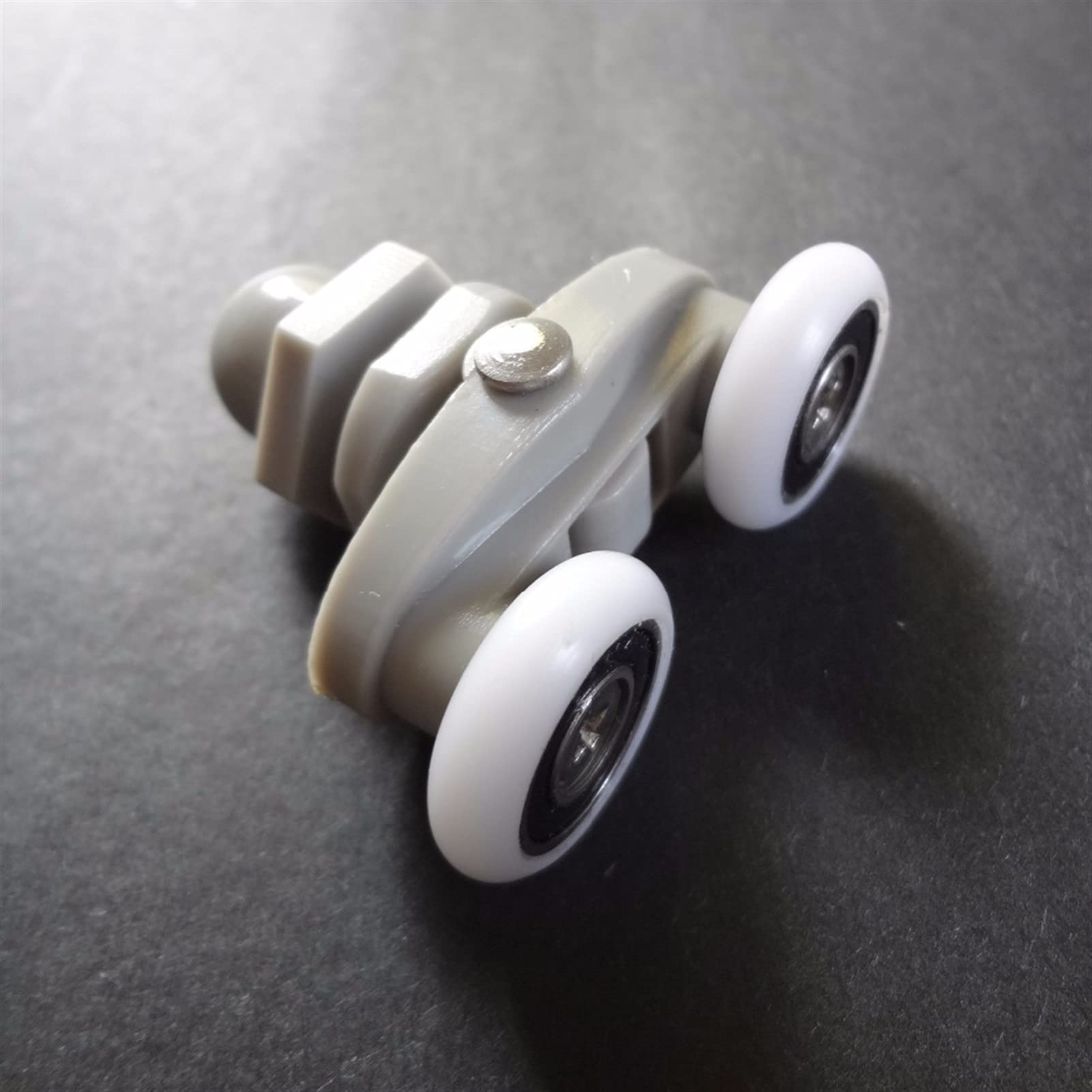 zxxin-Door Wheel Rollers, 8 Double Twin Shower Door Rollers Wheels, Runners Pulleys 19-27mm Wheels Bathroom Door Runners Sliders Wheels, (Color : White, Outer Diameter : 27mm)