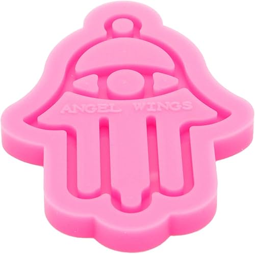 Miniatura 3 de Molde de llavero de resina brillante para manos de Hamsa, molde de silicona para llavero de bricolaje, collares, dijes, resina epoxi, fabricación de