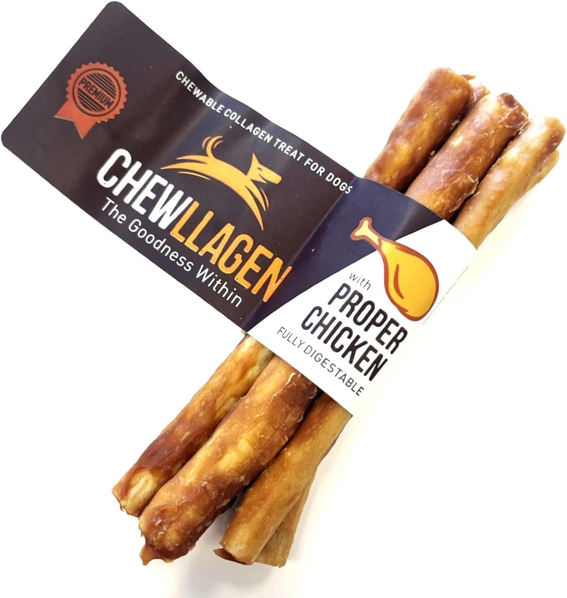Chewllagen Chicken Mini Roll 5" 10mm (Pack of 5 x 5-25 Total) Healthy Choice Dog Chew and Treat, 500 g (Pack of 1)