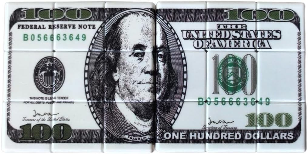 3x3 Magic Cube with 100 Dollar Bill Pattern US Banknote Design Puzzle Cube for Child Adults Toys Smooth Turning Collectible Novelt Speed Cube
