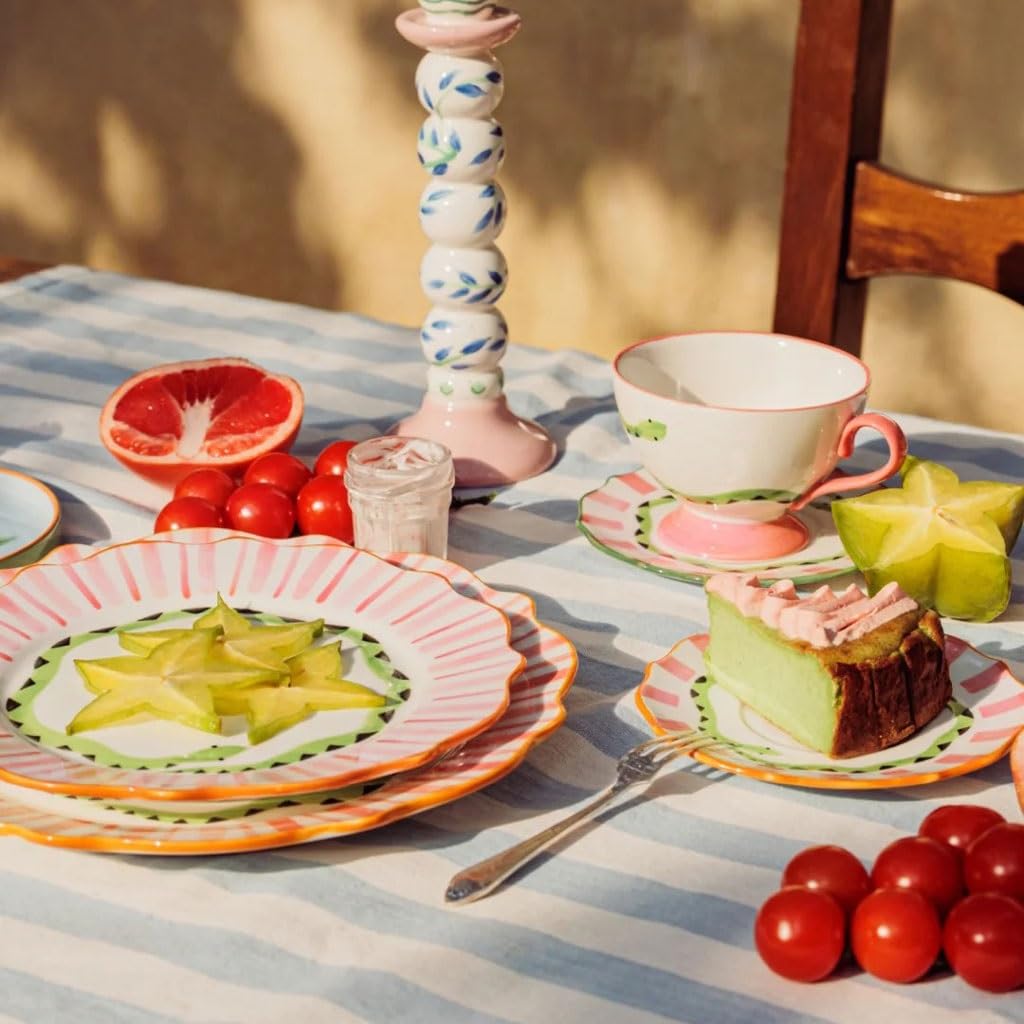 Talerze obiadowe ręcznie malowane ceramiczne talerze w kontrastowym kolorze, domowy talerz obiadowy, zastawa stołowa, zastawa stołowa, noworoczny prezent na przyjęcie