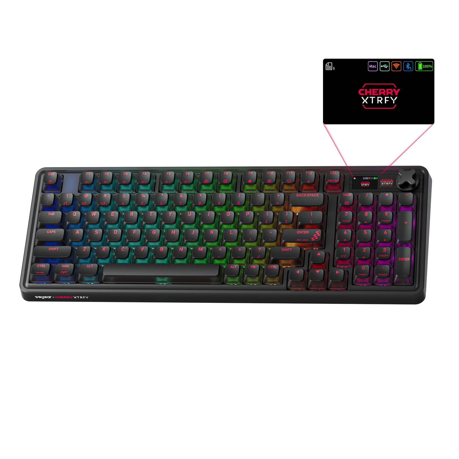 Cherry x PIXIU 98 8KHz Esports Gaming Mechanical Keyboard 8000Hz Polling MX2A Red Switches Tri-Mode Bluetooth 2 4G