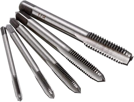 Drill Bit 5pcs HSS Machine Screw Thread Plug Tap Screw Taps Spiral Point Straight Fluted Screw Thread Tap Drill