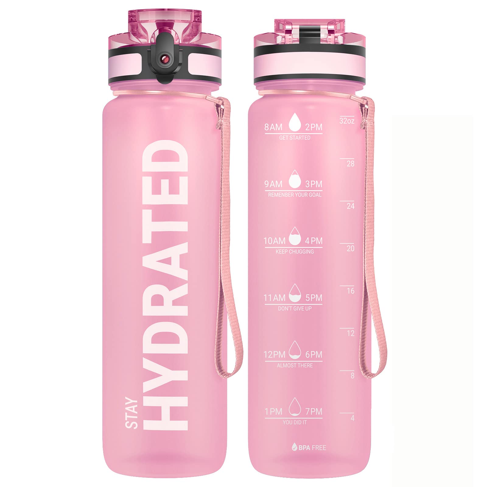Sahara Sailor Leakproof Water Bottle 1L/500ML/750ML, Tritan BPA Free Motivational Sport Drinks Bottle with Clear Time Marker