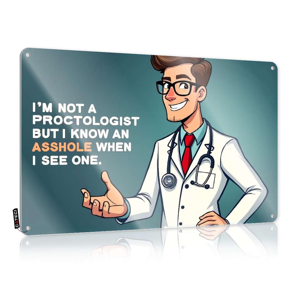 Sujd Colour Matal Sign Framed Wall Decor | I'm Not A Proctologist, But I Know One When I See One. Unique For Camping Home(30X40cm)