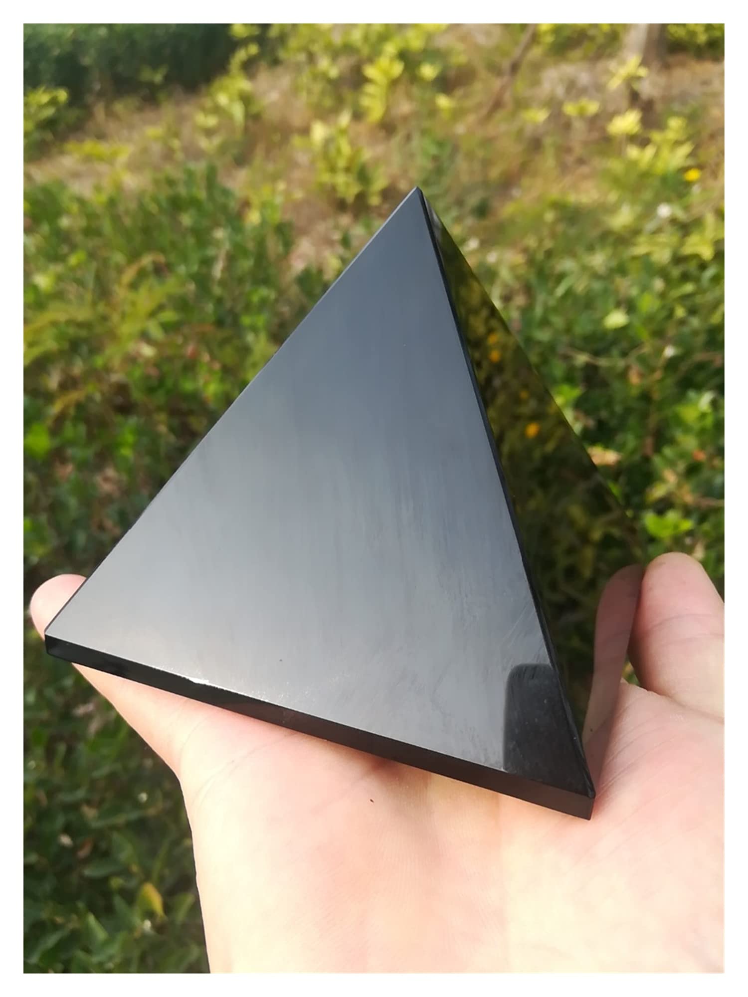 Pirámide de obsidiana negra 5cm: piedra de cristal natural para decoración de interiores