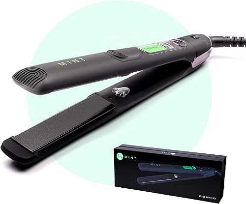 MINT - Plancha plana Cosmo ultra suave serie profesional para cabello grueso | Potente alisador de pelo iónico de turmalina de cerámica de una sola