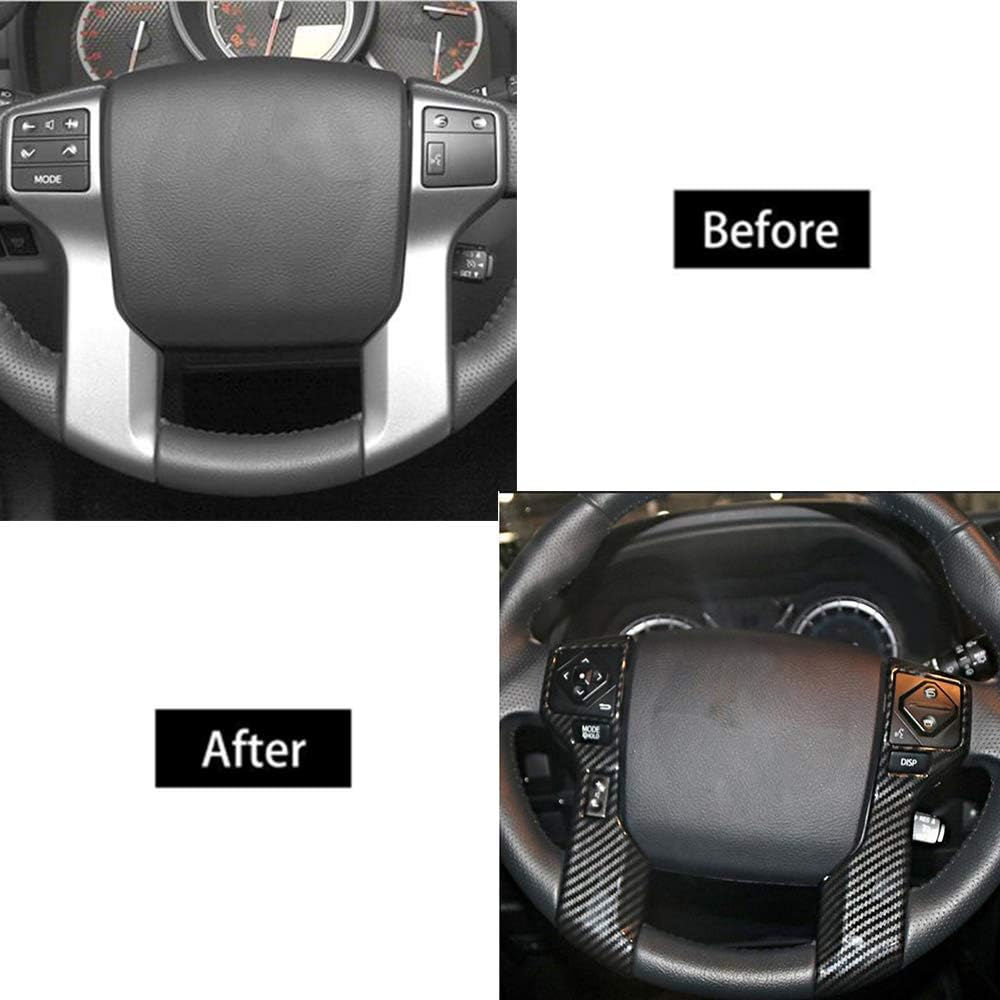 Steering Wheel Cover Trim for Tundra 4Runner N280 Tacoma Sequoia Car Accessories Carbon Fiber with 5 Holes