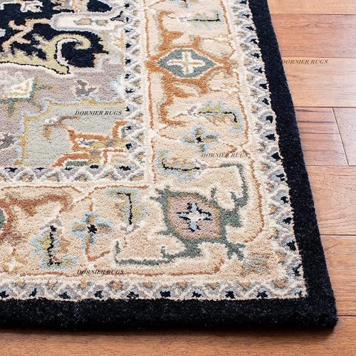 Image of 6x8 Ft Wool Tufted Carpet - Elegant Handcrafted Traditional Rug for Bedrooms, Living Rooms & Studios