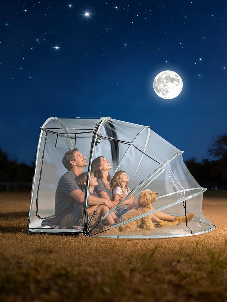 All Weather Sports Tent, Instant Outdoor Bubble Tent, Rainproof Camping Sun Shelter, Portable Clear Screen House for Sports Events Fishing 1-4 Person