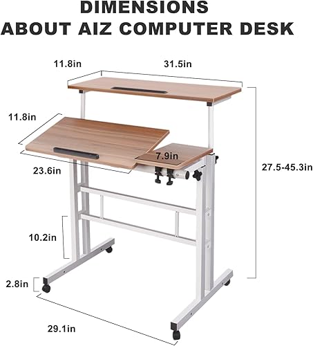Miniatura 3 de AIZ Escritorio ajustable para computadora, roble