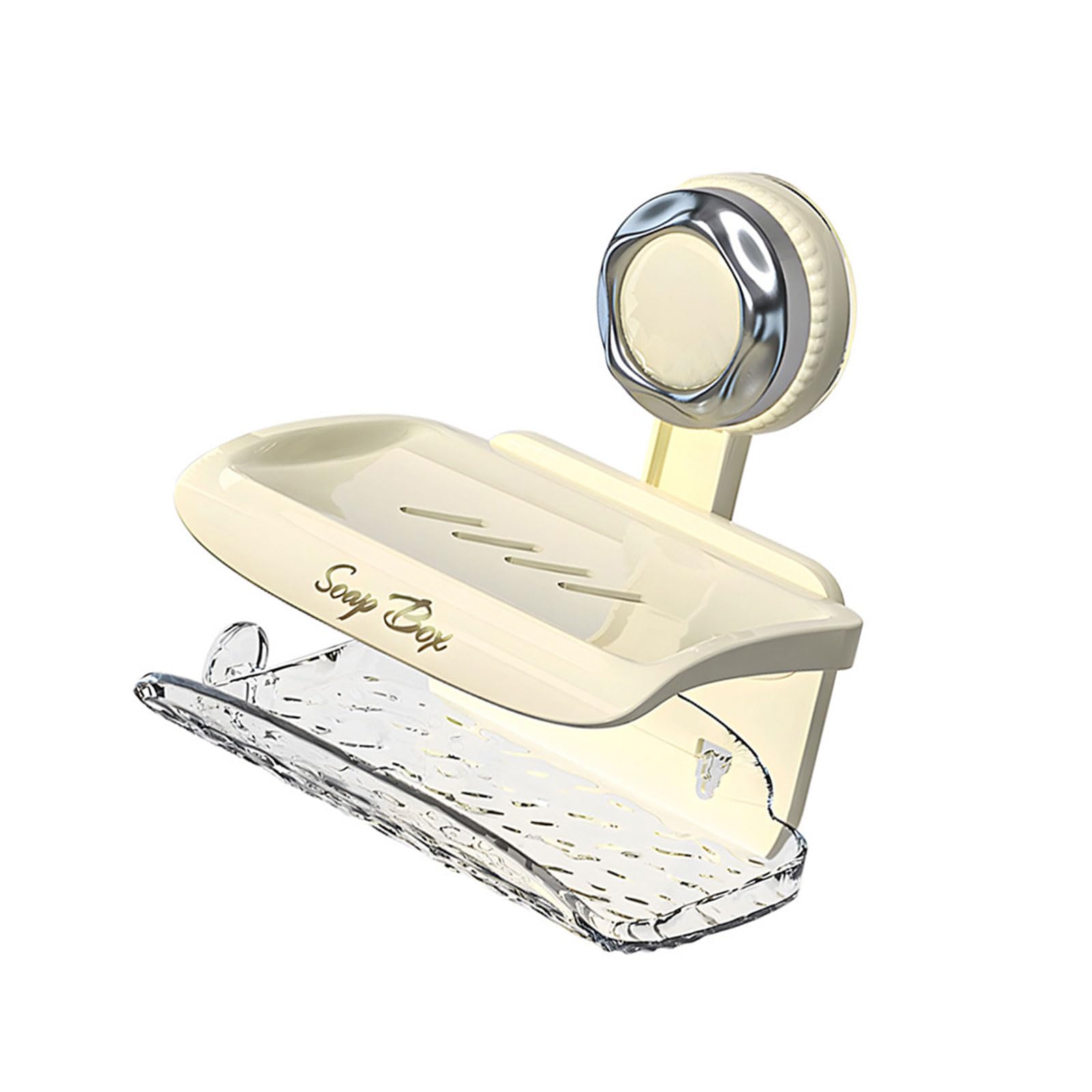 APGLSXY Tray Soap Holder Modern Bathroom Organizers Wall Mounted NonSlip Drain Adhesive Suction Cup Shower Soap Holder with Suction Cup