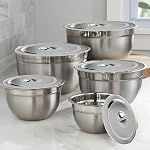 Delux Stainless Steel German Bowl Set with Steel Lid of 5 Piece with 5 Different Sizes- 14, 18, 22, 26, 30 cm
