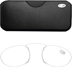 Mini Armless Reading Glasses,Ultra Thin +1.5 Strength Nose Clip Armless Reading Glasses for Men Women