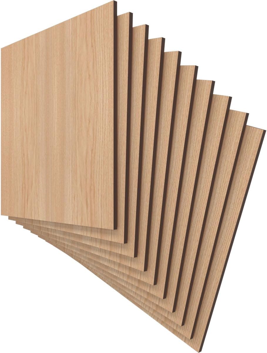 Ekena Millwork 11 3/4"W x 11 3/4"H x 1/4"T Wood Hobby Boards, Hickory (10-Pack)