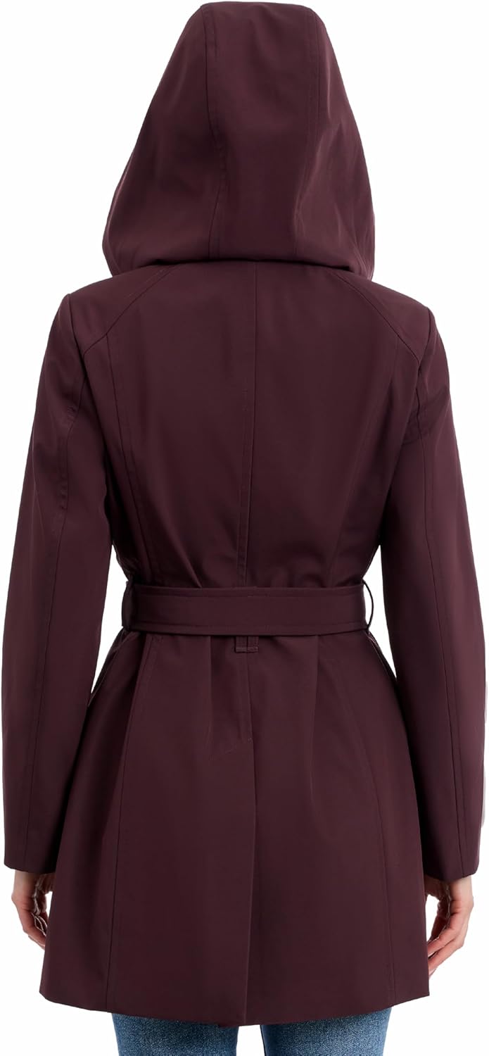 Michael Kors womens Belted Raincoat With Detachable Hood - Image 5