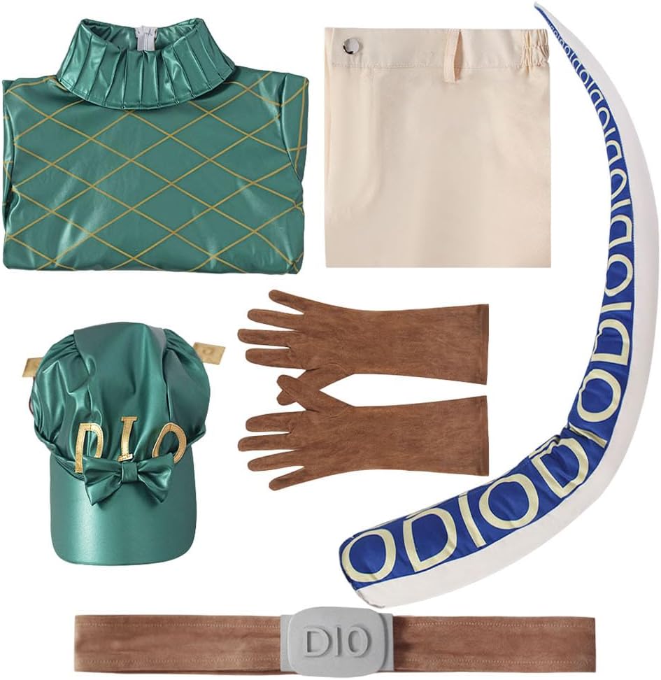 DIO Cosplay JJBA Dio Costume Lord DIO Sweatshirts Pants Hat Belts Gloves Tail Adults Halloween Outfits