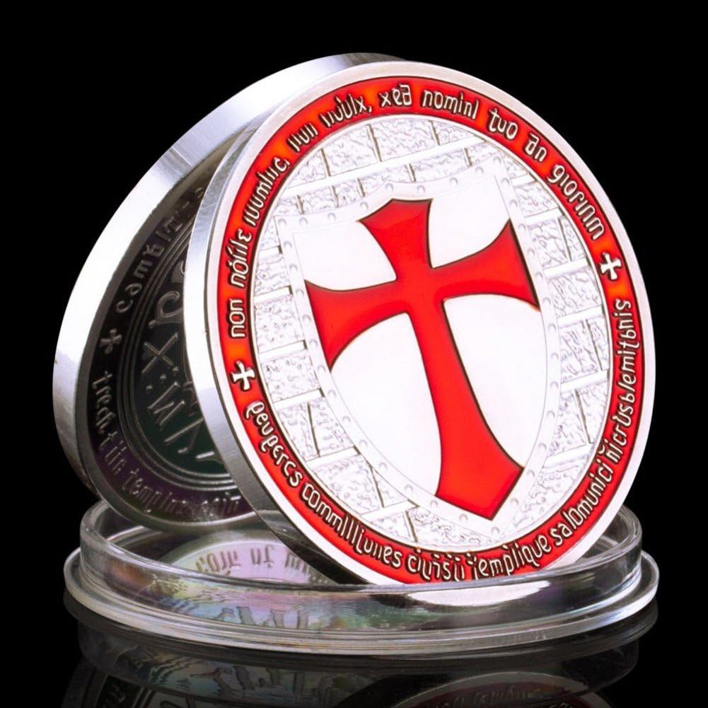 Pièces De Monnaie des Templiers, Croix, Jeton Religieux Chrétien, Jeton De Prière De Poche, Pièces De Jésus, Cadeaux De Noël Chrétiens pour Femme, Jeton De Défi