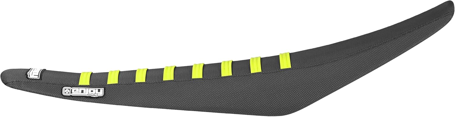 Enjoy Mfg Seat Cover - Compatible with Triumph 2024-2025 TF 250 X TF 450 RC #467 (All Black with Neon Yellow Ribs)