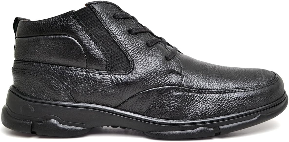 Bota Coturno Masculino Anatomica em Gel Casual Confortável com Cadarço, Solado Antiderrapante